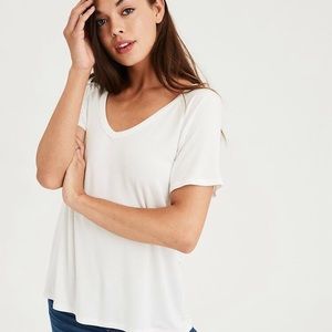 American Eagle White Short Sleeve Shirt